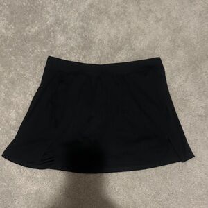 Black Athletic Skirt with Built-in Shorts